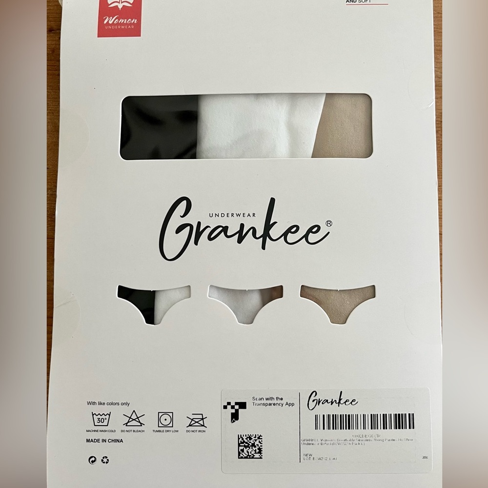 Grankee Women’s Breathable Seamless Thong Panties 6 pack Large